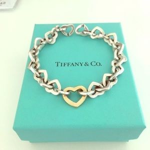 Authentic Tiffany heart link bracelet